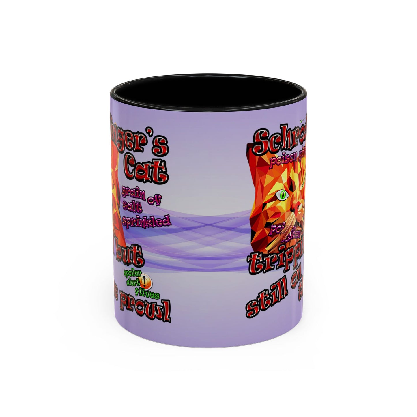 schrodinger's cat - Accent Mug (light blue-pink wave)