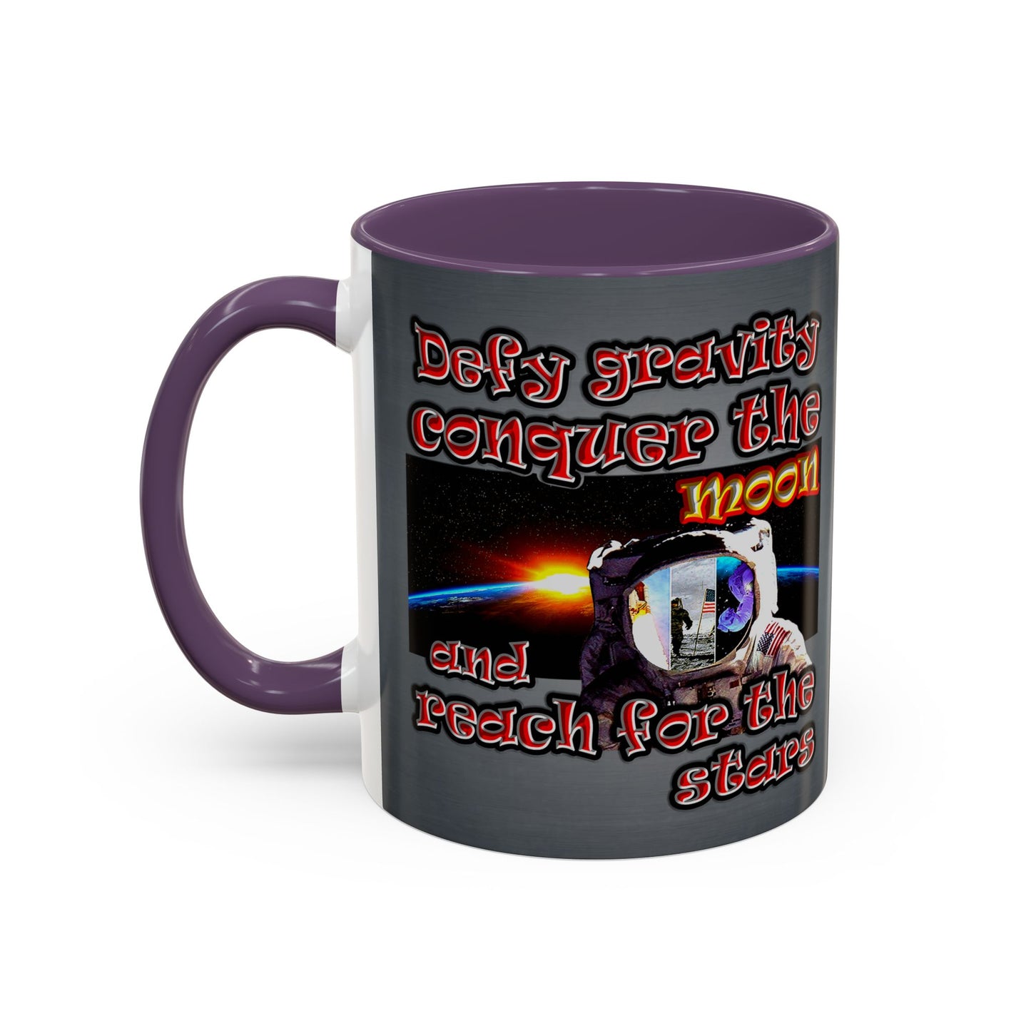 defy conquer reach - Accent Mug (grey-light grey)