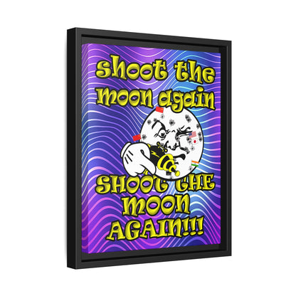 shoot the moon again - framed canvas art (purple wave)
