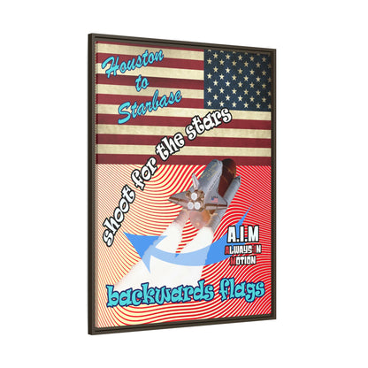 shoot for the stars - framed canvas art (yellow-orange wave)