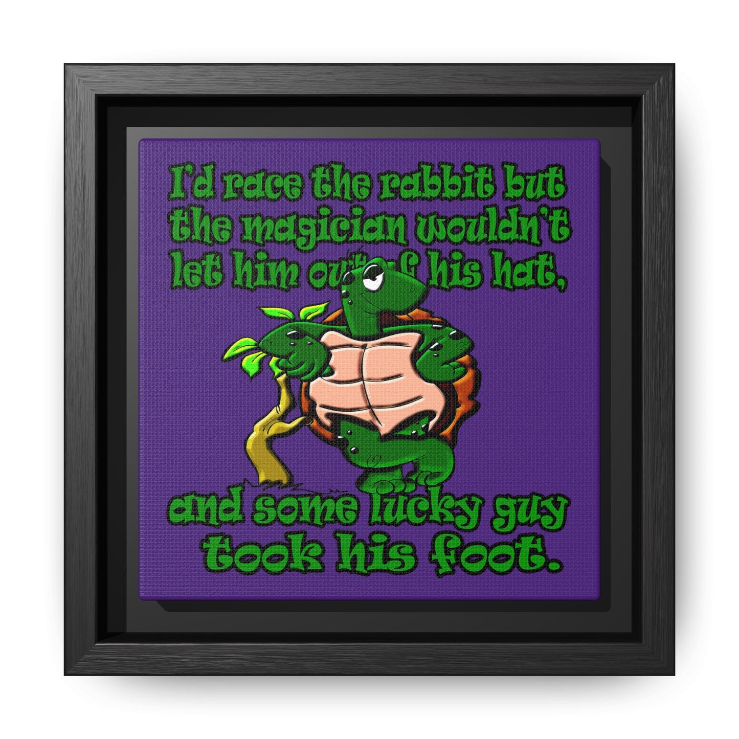 turtle race - framed canvas art (purple)