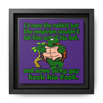 turtle race - framed canvas art (purple)