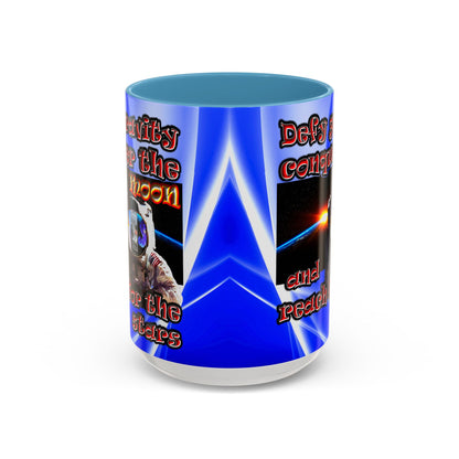 defy conquer reach - Accent Mug (blue-white wave)