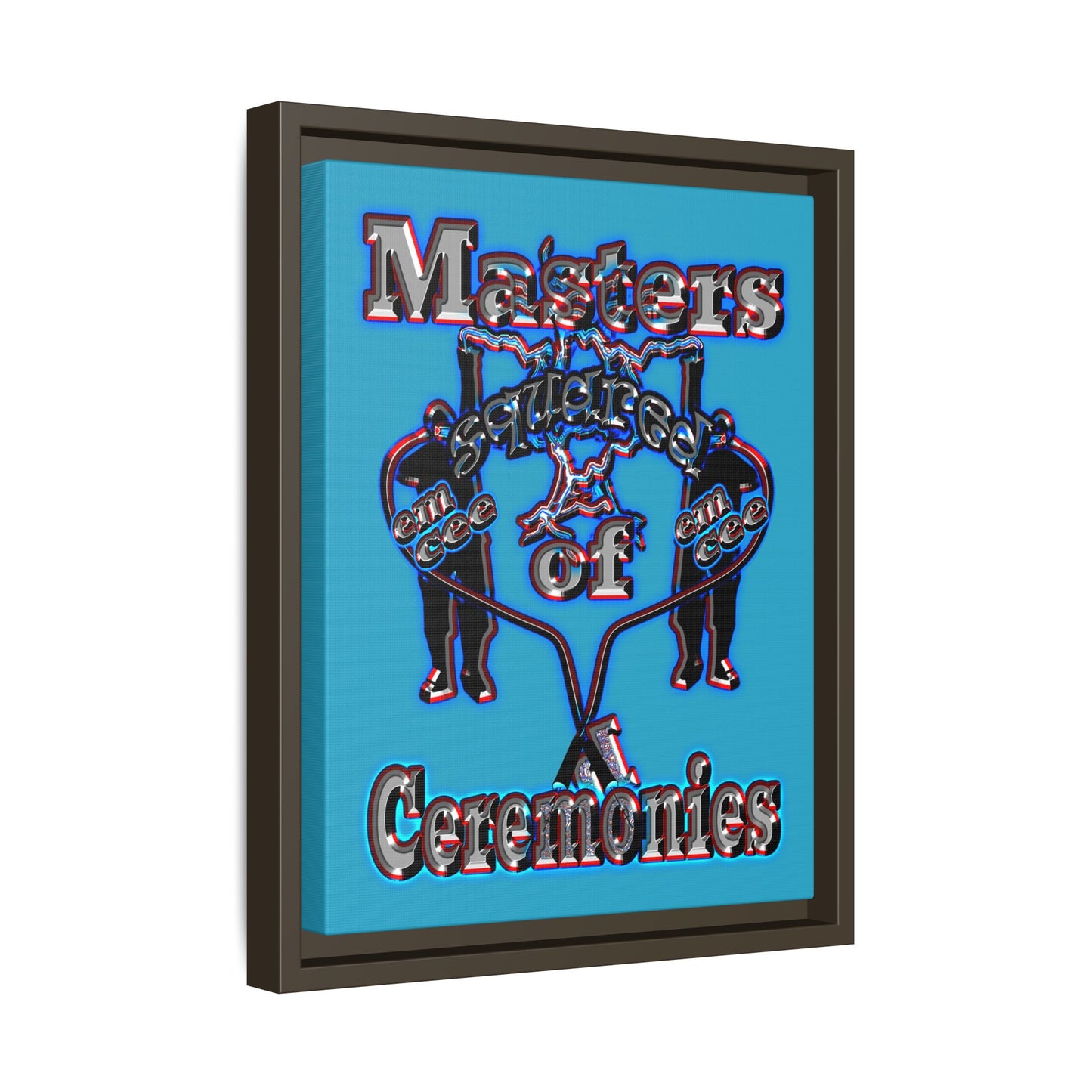 em cee squared - framed canvas art (turquoise)