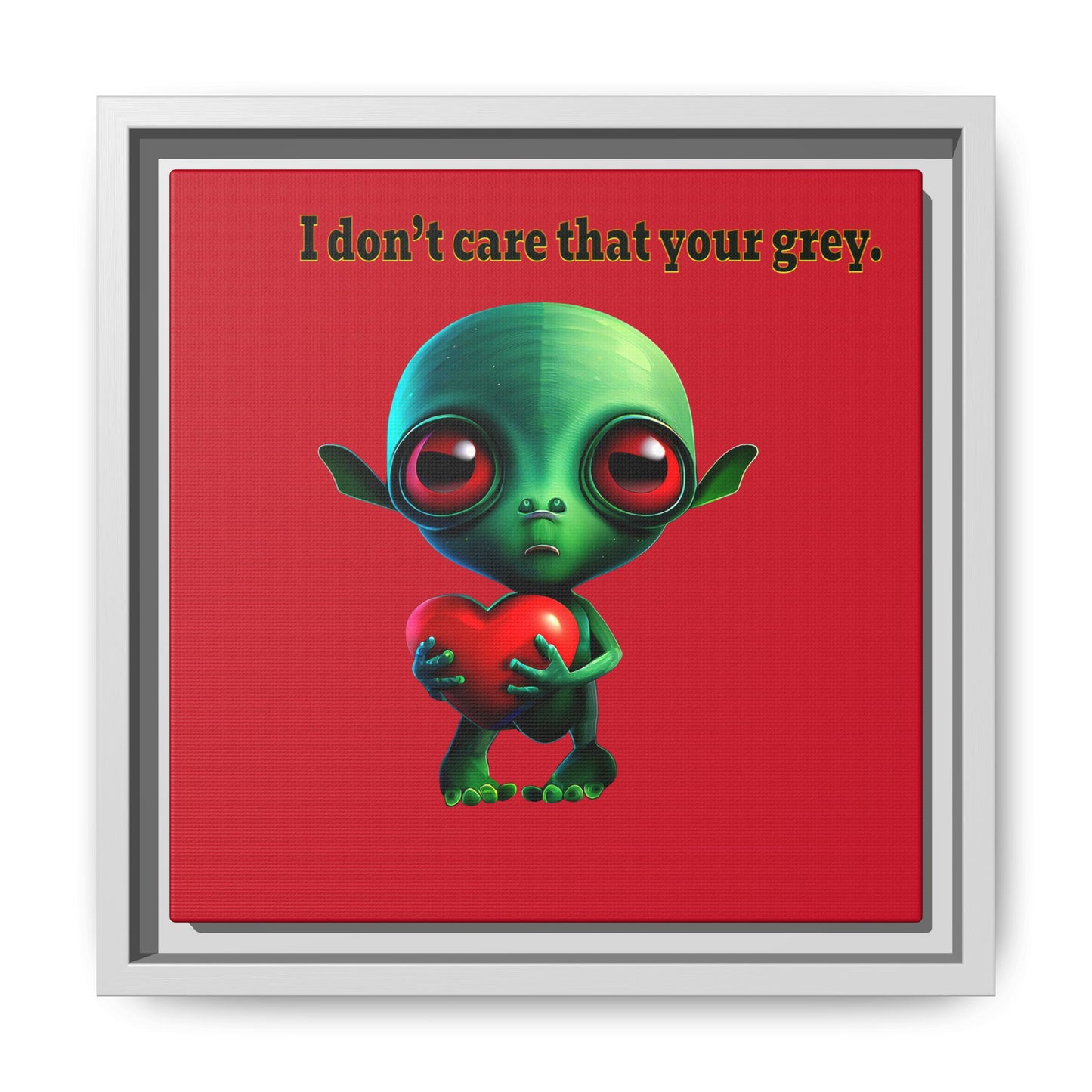 I don't care that your grey - framed canvas art (dark red)