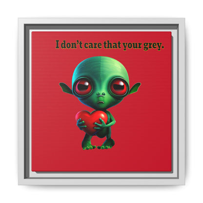 I don't care that your grey - framed canvas art (dark red)