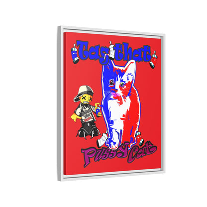 tag that - framed canvas art (red)