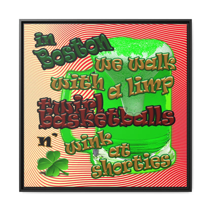 celtics logo - framed canvas art (yellow-orange wave)