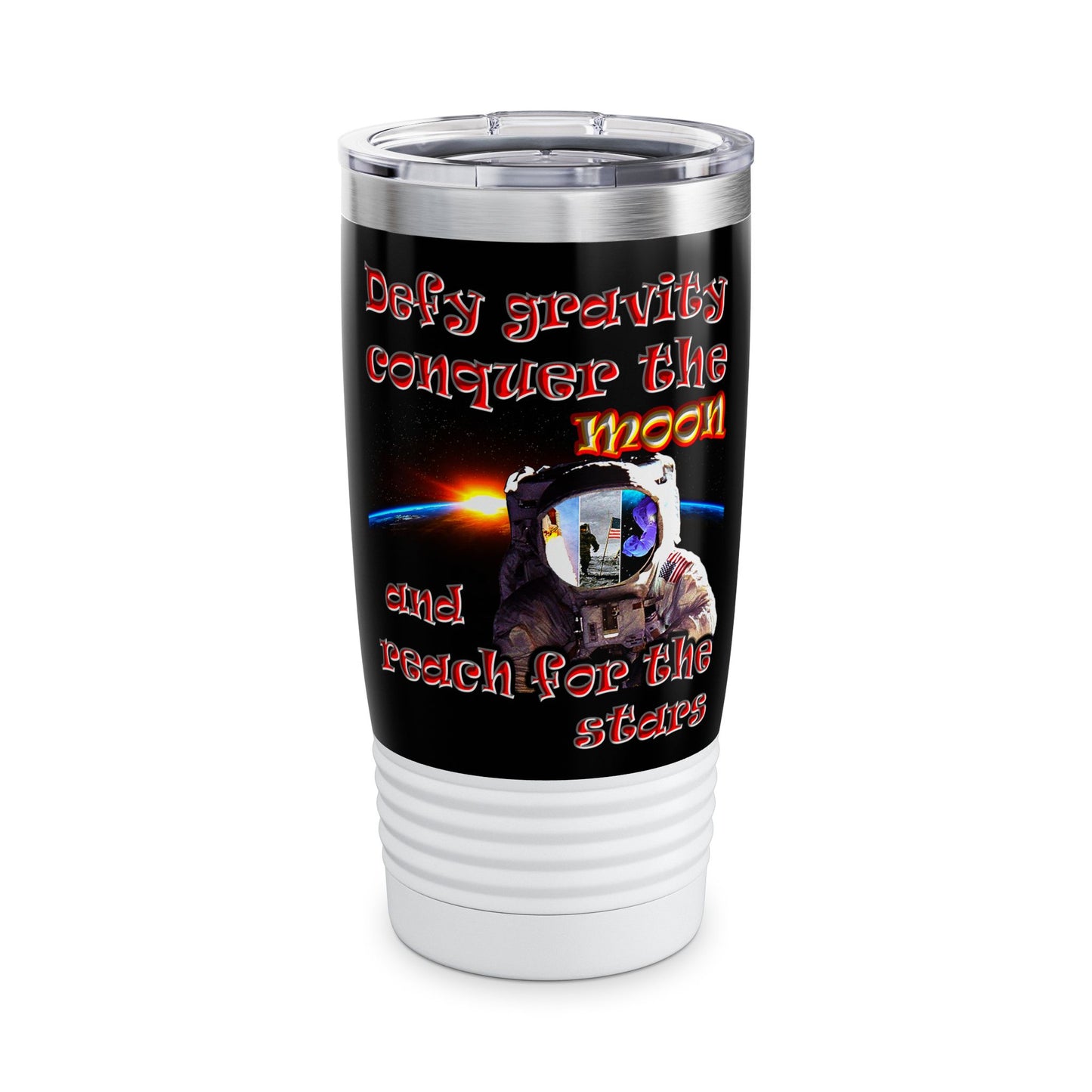 defy conquer reach - Ringneck Tumbler, 20oz (black)