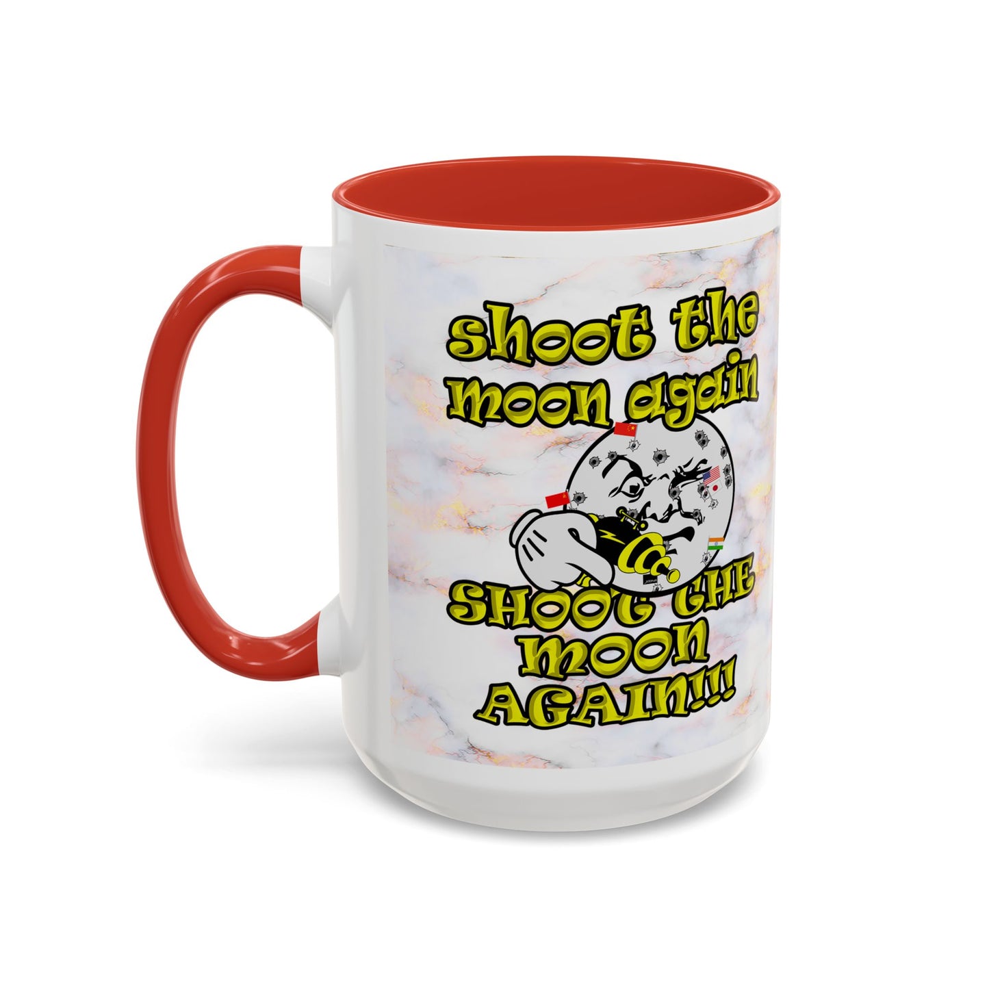 shoot the moon again - Accent Mug (white marble)