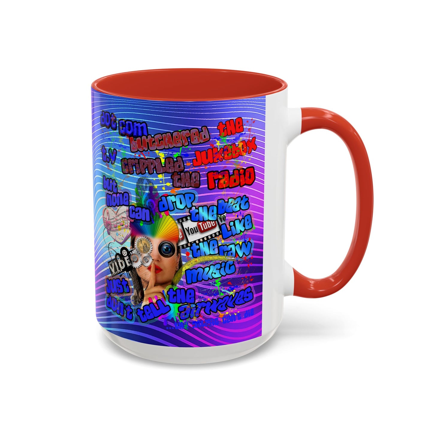 drop the beat - Accent Mug (purple wave)