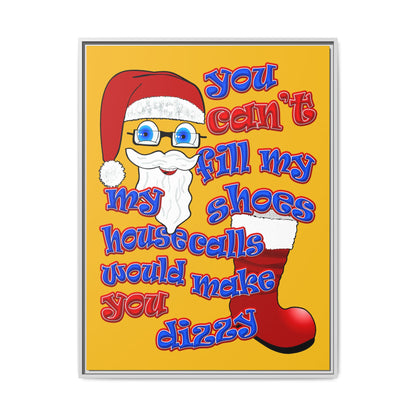 santa's shoes - framed canvas art (yellow)