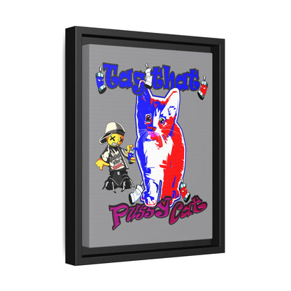 tag that - framed canvas art (grey)