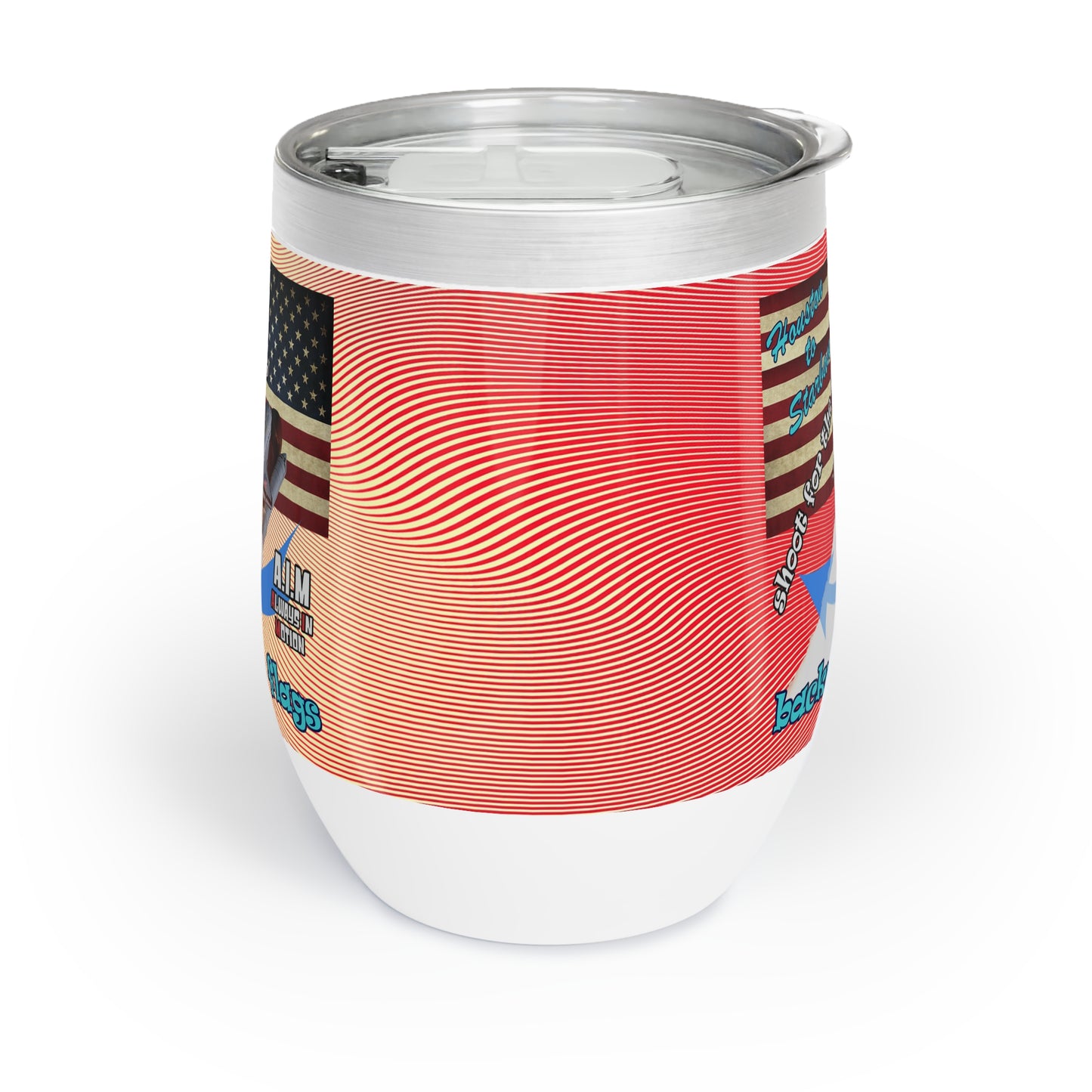 shoot for the stars - Chill Wine Tumbler (yellow-orange wave)