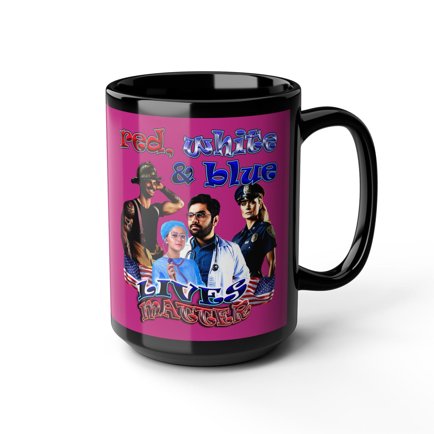 rw&b lives matter - Black Mug (pink)