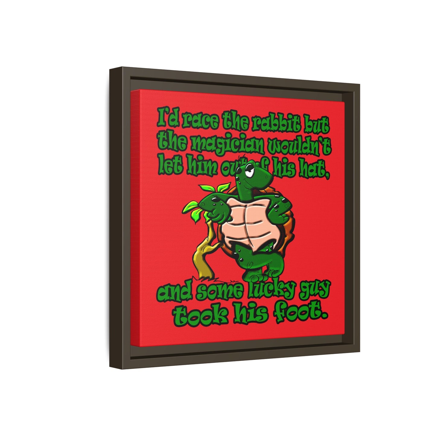 turtle race - framed canvas art (red)
