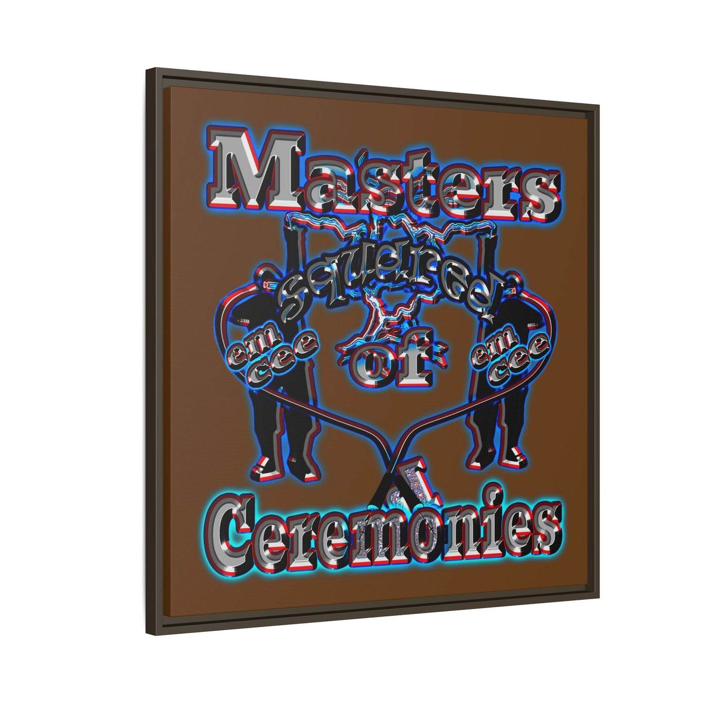 em cee squared - framed canvas art (brown)