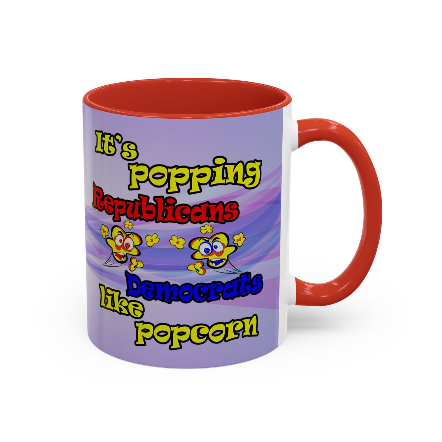 popping like popcorn - Accent Mug (light blue-pink wave)