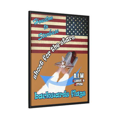 shoot for the stars - framed canvas art (light brown)