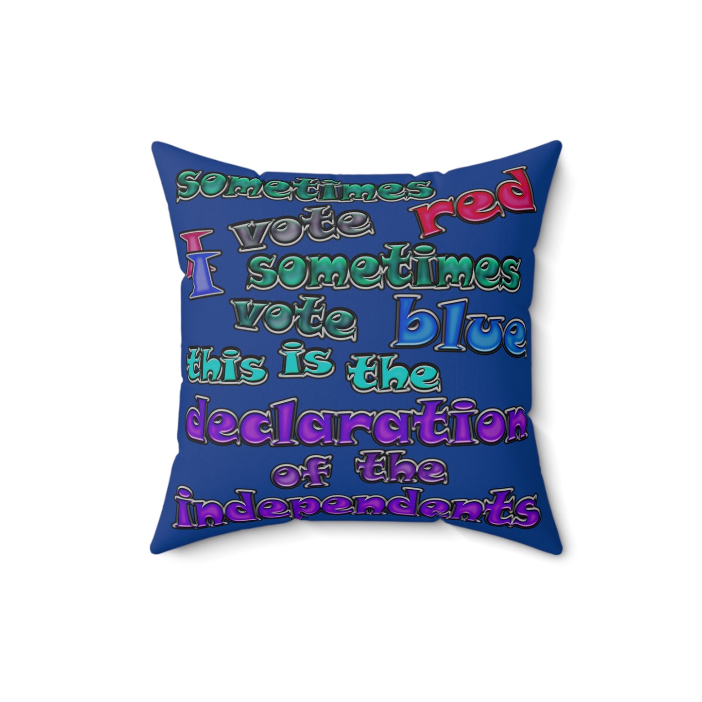 declaration of the independents - Spun Polyester Square Pillow - (dark blue)