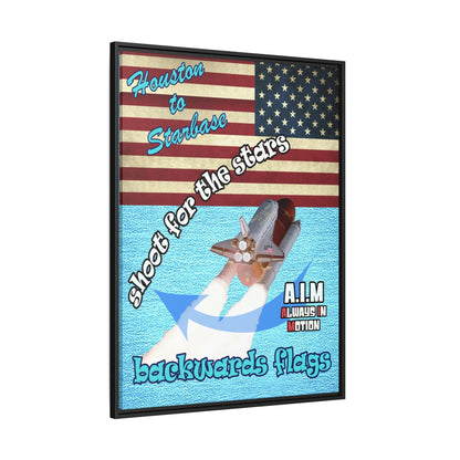 shoot for the stars - framed canvas art (faded blue)