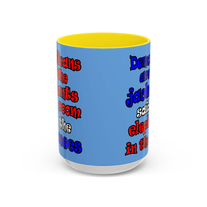 donkeys and elephants - Accent Mug (light blue)