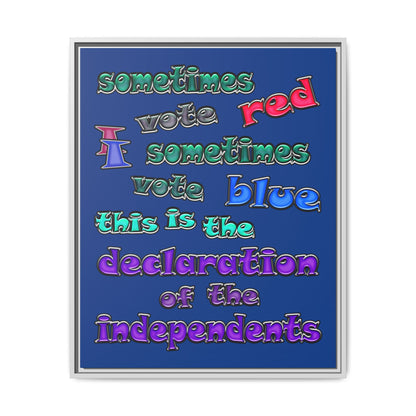 declaration of the independents - framed canvas art (dark blue)