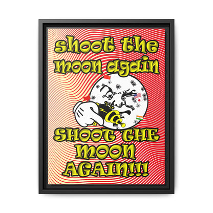 shoot the moon again - framed canvas art (yellow-orange wave)