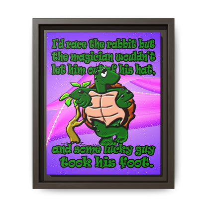 turtle race - framed canvas art (purple-pink wave)