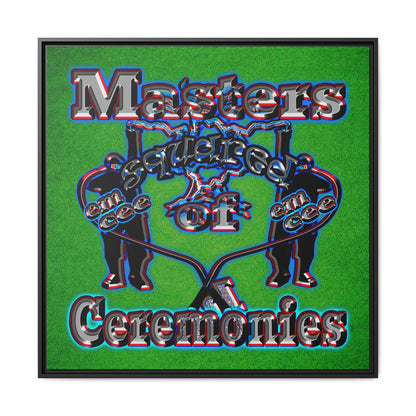em cee squared - framed canvas art (green turf)