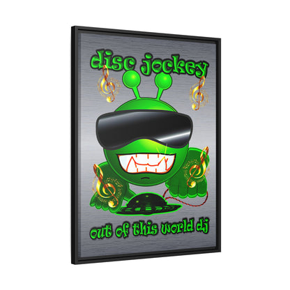 disc jockey - framed canvas art (brushed nickel)