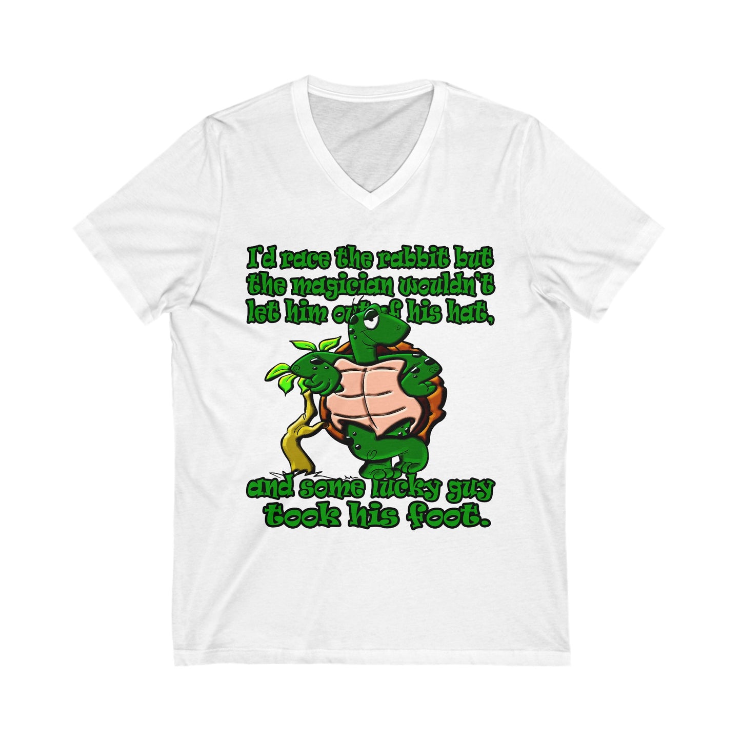 turtle race - Unisex Jersey Short Sleeve V-Neck Tee