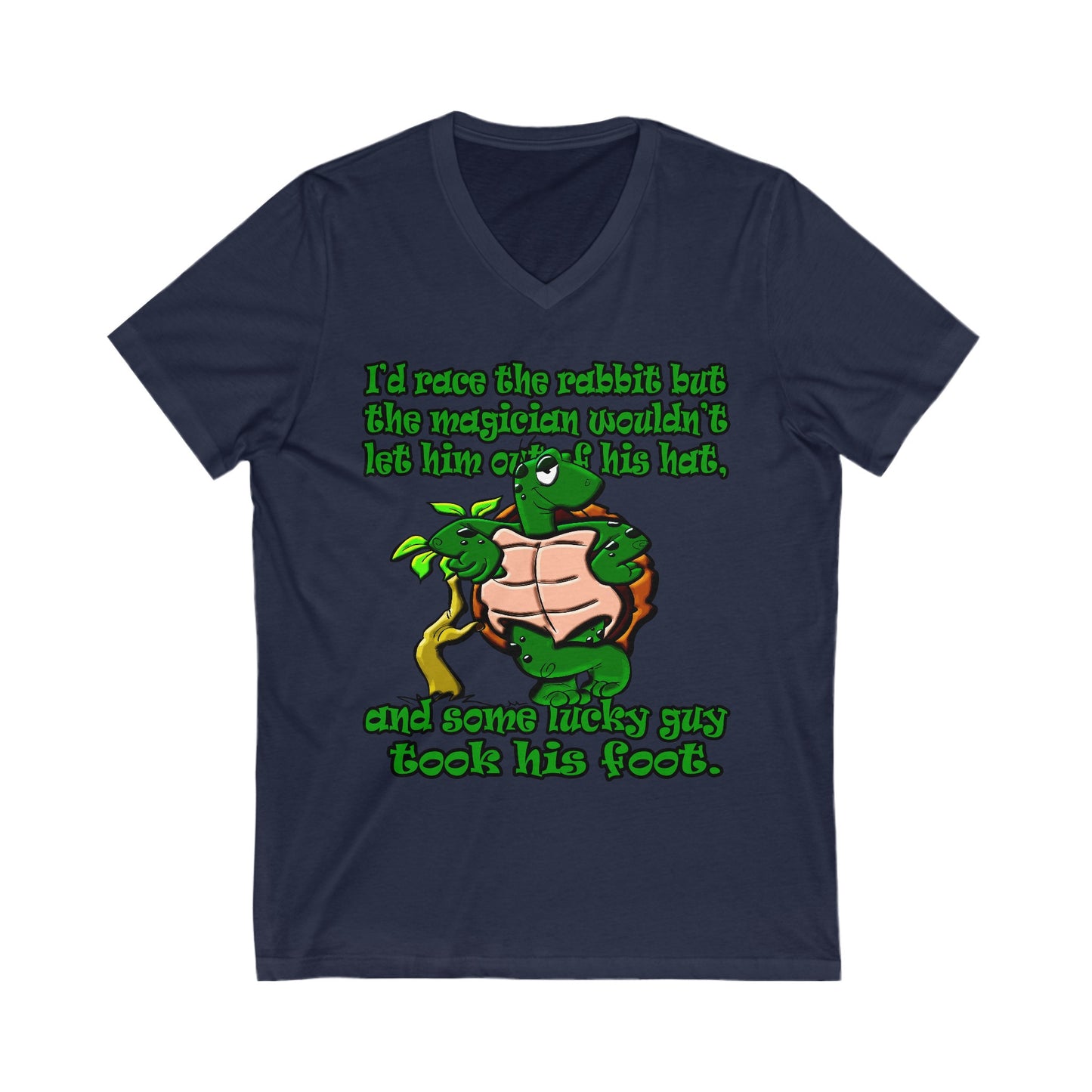 turtle race - Unisex Jersey Short Sleeve V-Neck Tee