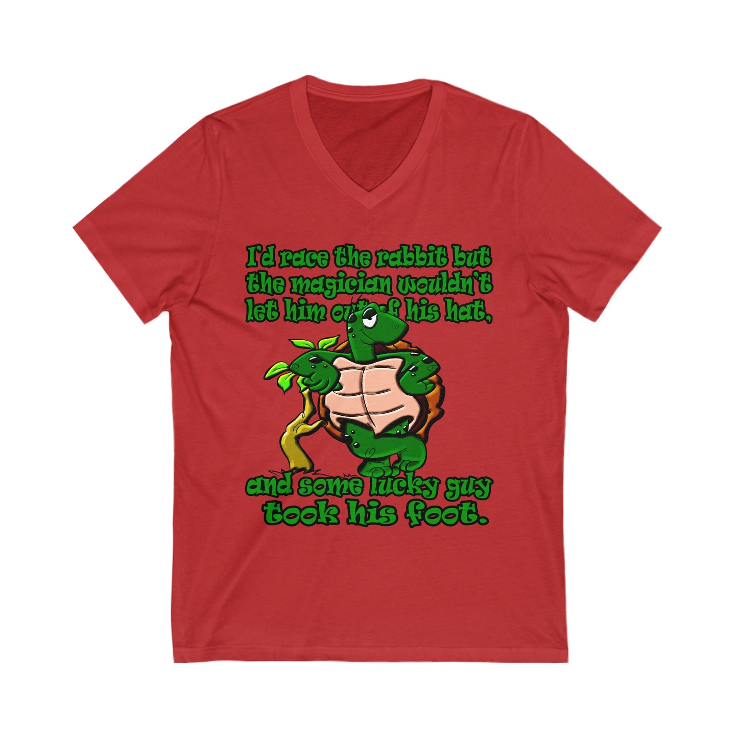 turtle race - Unisex Jersey Short Sleeve V-Neck Tee