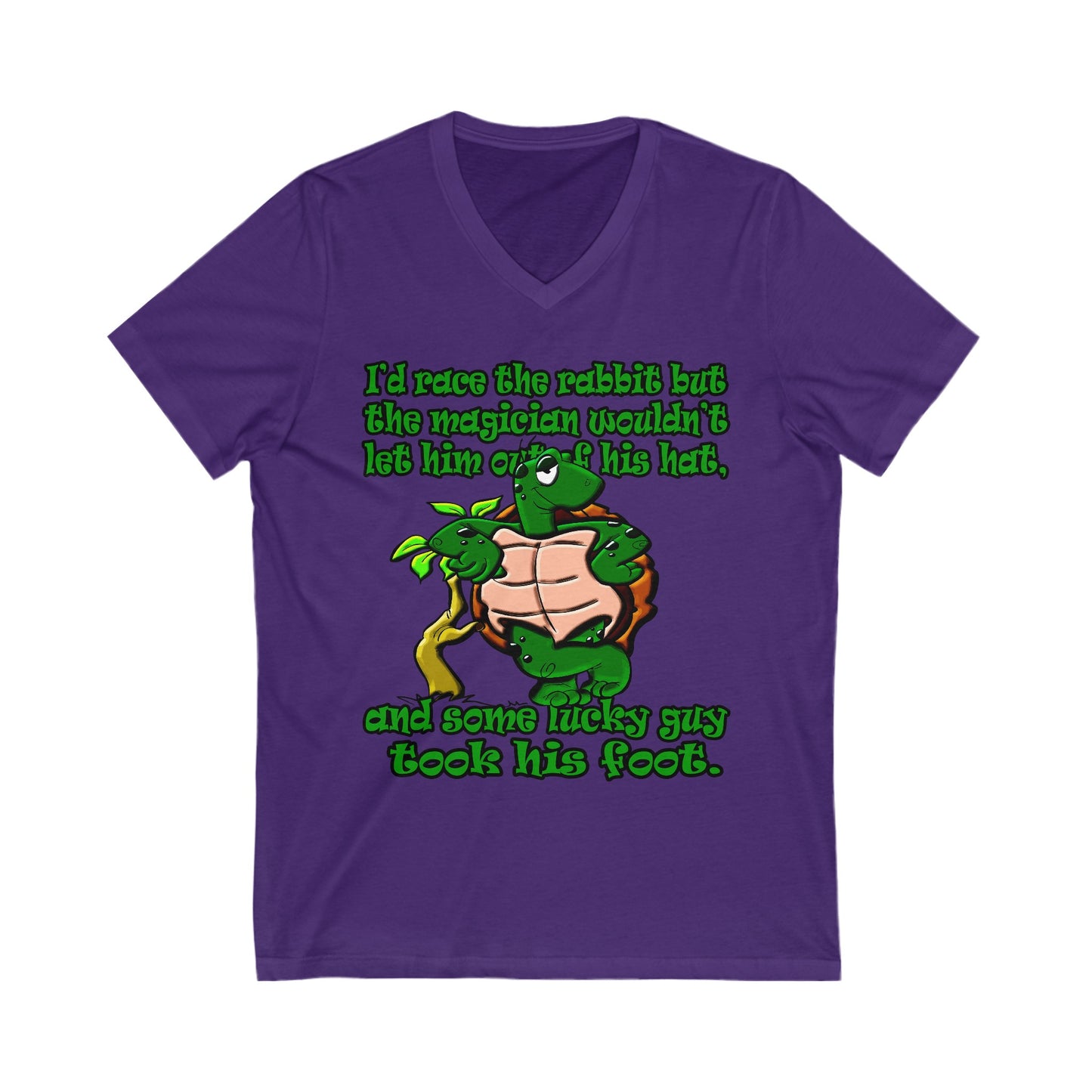 turtle race - Unisex Jersey Short Sleeve V-Neck Tee