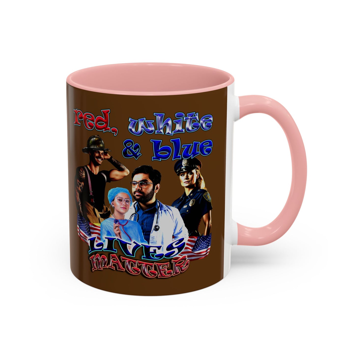 rw&b lives matter - Accent Mug (brown)