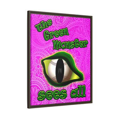 green monster - framed canvas art (pink swirl)