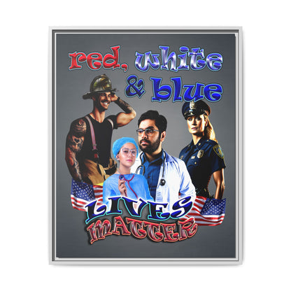 rw&b lives matter - framed canvas art (grey-light grey)