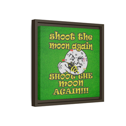 shoot the moon again - framed canvas art (green turf)