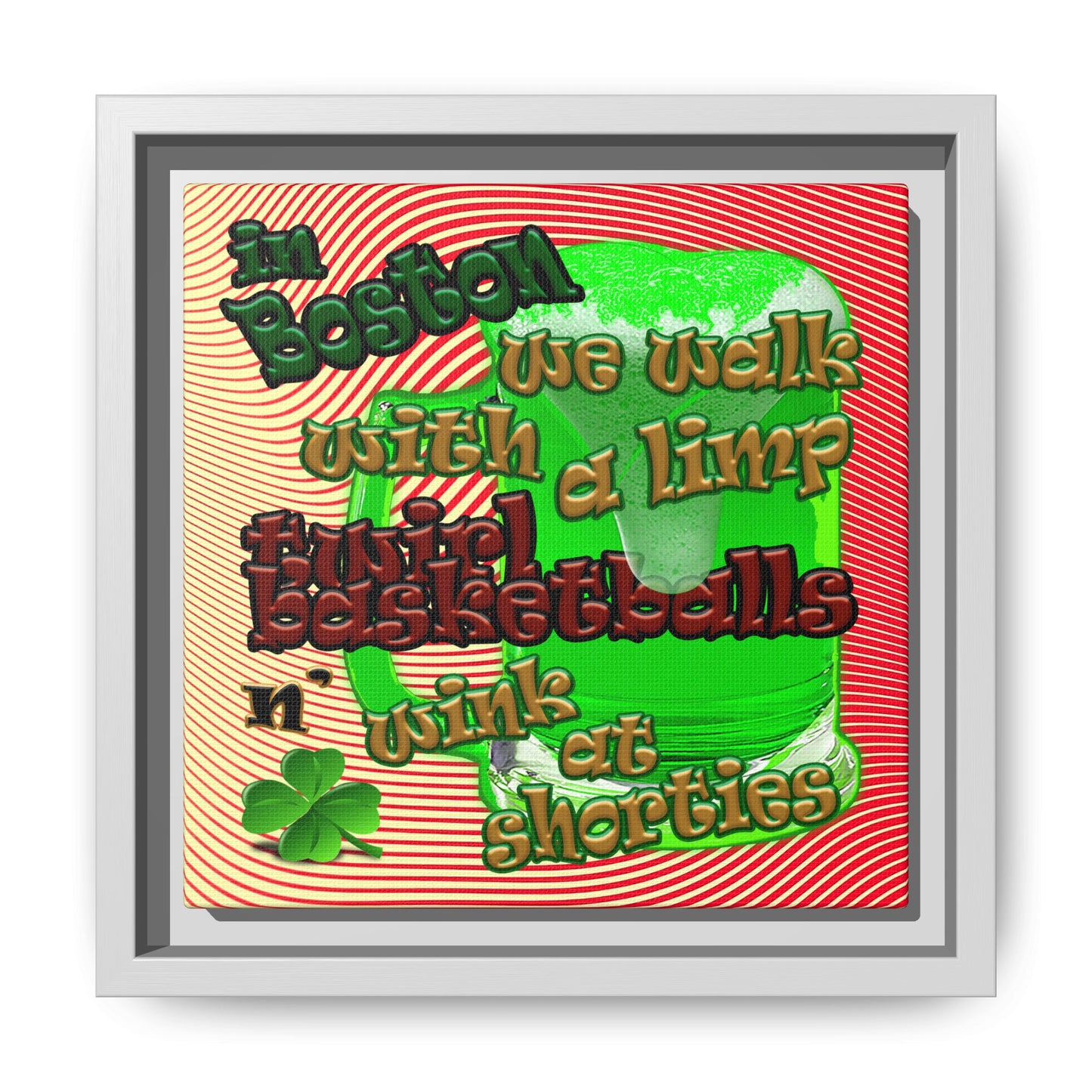 celtics logo - framed canvas art (yellow-orange wave)