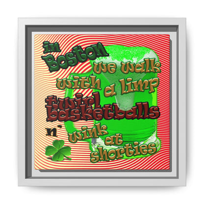 celtics logo - framed canvas art (yellow-orange wave)