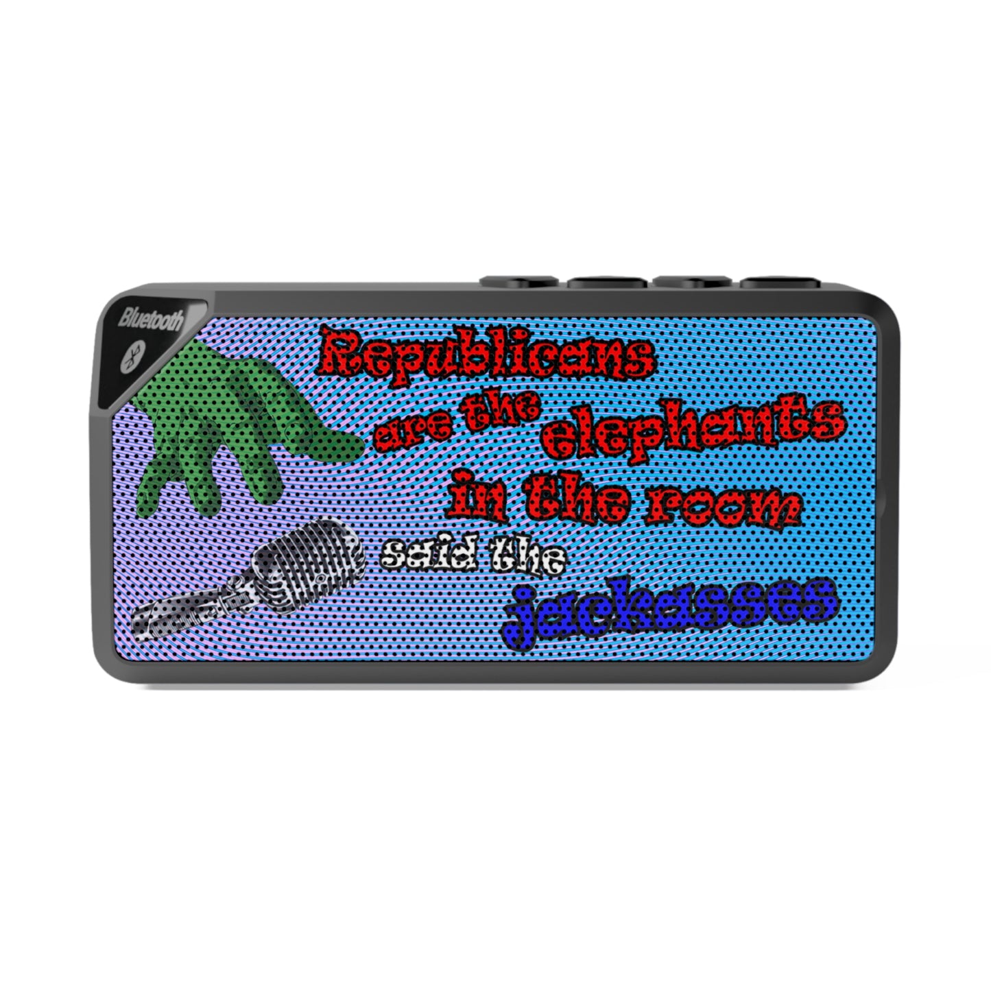 donkeys and elephants - Jabba Bluetooth Speaker (light blue-purple wave)