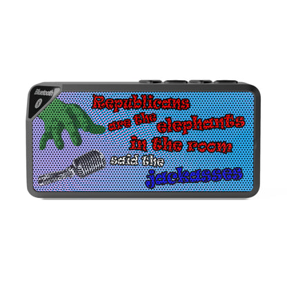 donkeys and elephants - Jabba Bluetooth Speaker (light blue-purple wave)