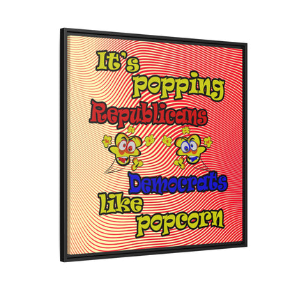popping like popcorn - framed canvas art (yellow-orange wave)