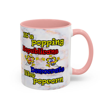 popping like popcorn - Accent Mug (white marble)