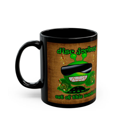 disc jockey - Black Mug (brown papyrus)