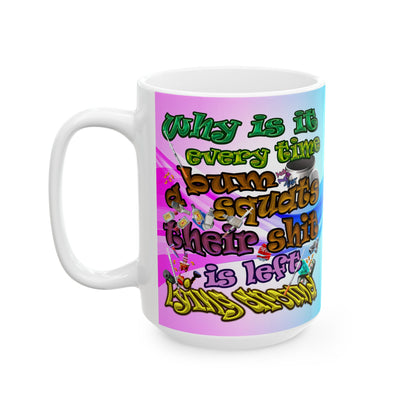 the bum's shit - White Mug (light blue-pink wave)