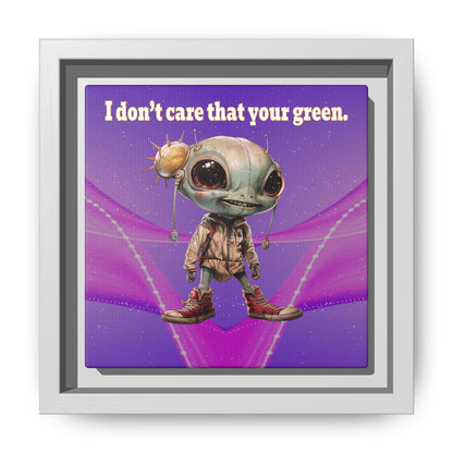 I don't care that your green - framed canvas art (purple-pink wave)