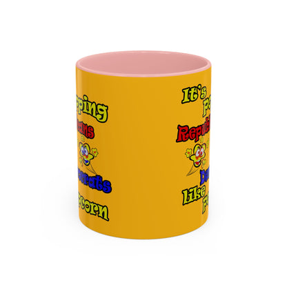 popping like popcorn - Accent Mug (yellow)