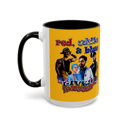 rw&b lives matter - Accent Mug (yellow)